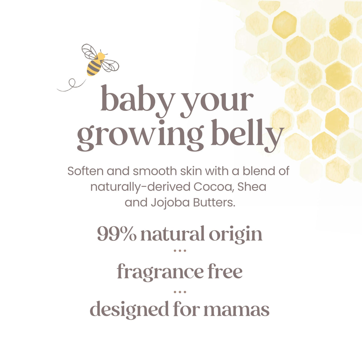 Burt's Bees applying butter to pregnant belly showing soothing hydration benefits