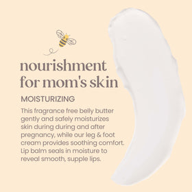 Burt's Bees belly butter jar top view highlighting rich, creamy formula