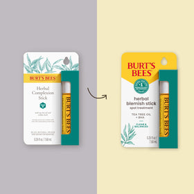 Burt's Bees blemish stick open showing applicator tip for precise use