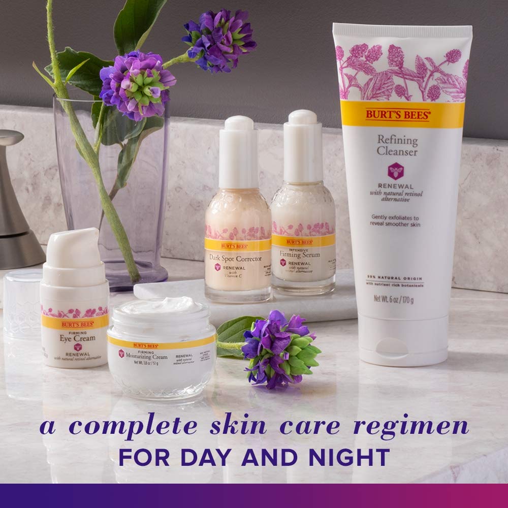 Burt's Bees jar paired with morning skincare items to show routine fit