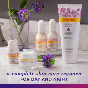 Burt's Bees jar paired with morning skincare items to show routine fit