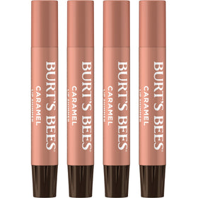 Burt's Bees front packaging showing caramel shimmer tint and recyclable carton benefits