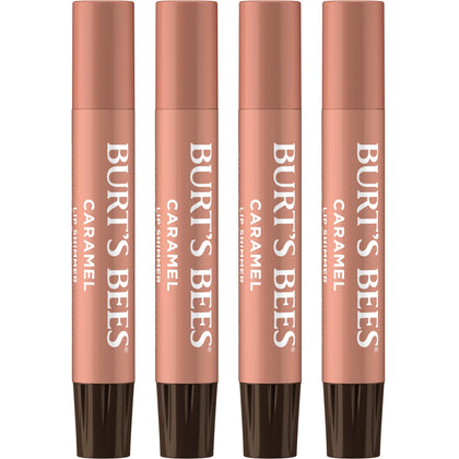 Burt's Bees front packaging showing caramel shimmer tint and recyclable carton benefits