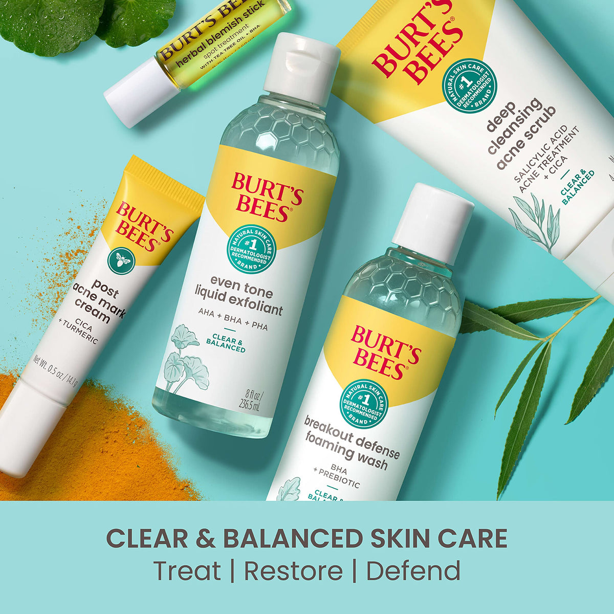 Burt's Bees close-up of roller tip texture for hygienic, even application