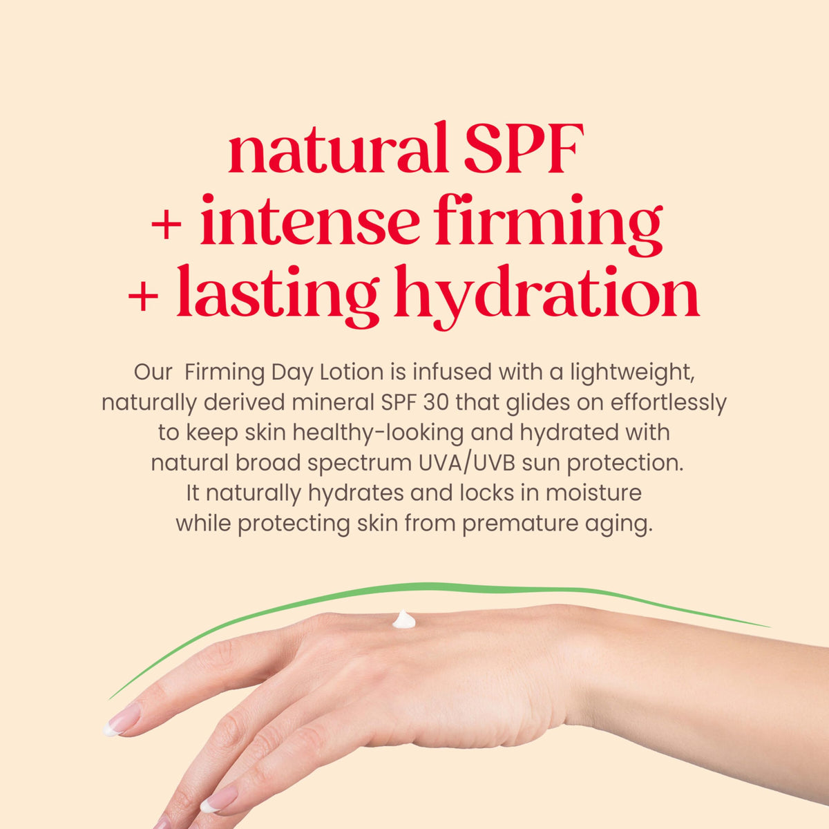Burt's Bees lotion texture close-up showing fast-absorbing hydration benefit