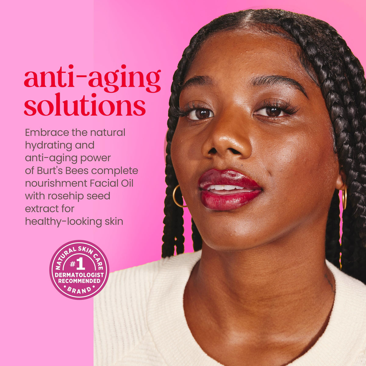 Burt's Bees rosehip seeds close-up highlighting natural antioxidant benefit