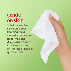 Burt's Bees cloth texture close-up with aloe highlighting gentle soothing