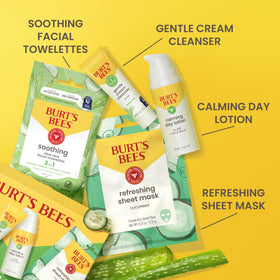 Burt's Bees cream cleanser texture close-up highlighting smooth, gentle formulation for softer skin