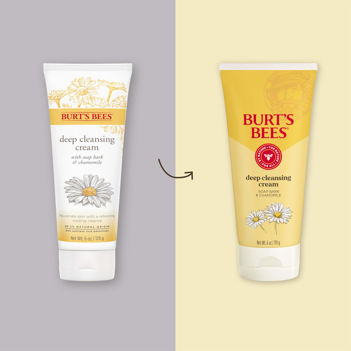 Burt's Bees creamy cleanser texture close-up, shows smooth spreadability