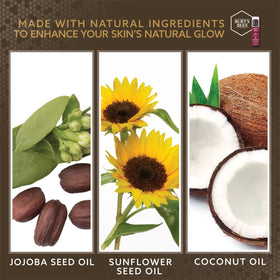 Burt's Bees ingredient shot with jojoba sunflower and coconut oils showing nourishing benefits