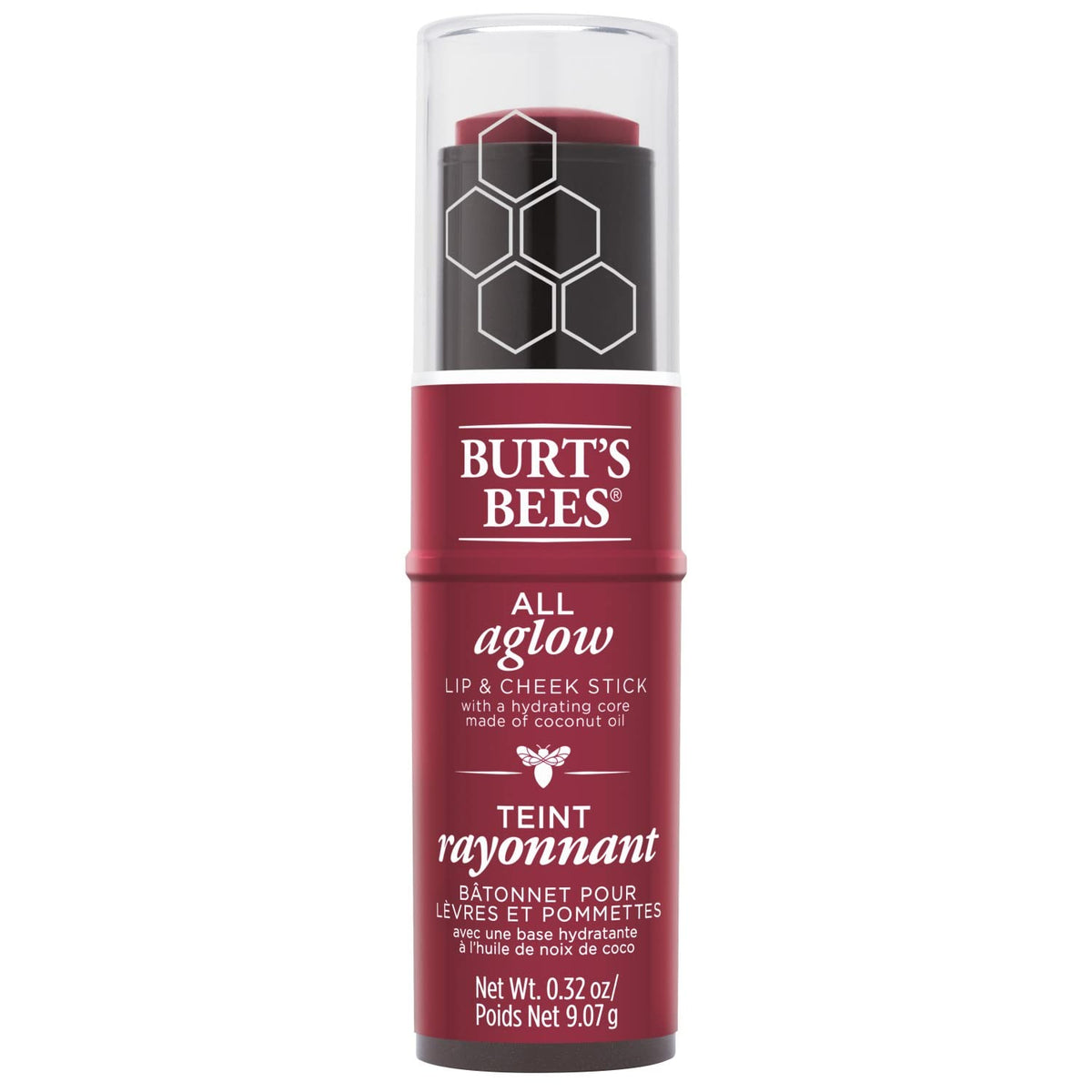 Burt's Bees close-up texture of stick illustrating smooth blendable finish