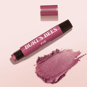 Burt's Bees fig tint on bathroom shelf in lifestyle scene showing everyday use