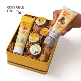 Burt's Bees coconut foot cream applied to heel demonstrating deep nightly moisturization