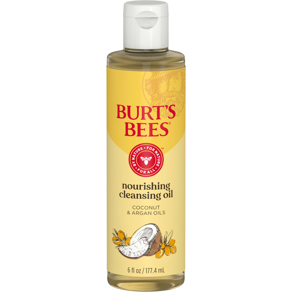 Burt's Bees front packaging showing bottle and brand, highlights natural origin