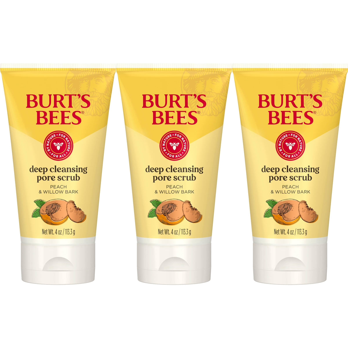 Burt's Bees front packaging showing peach and willow formula benefits