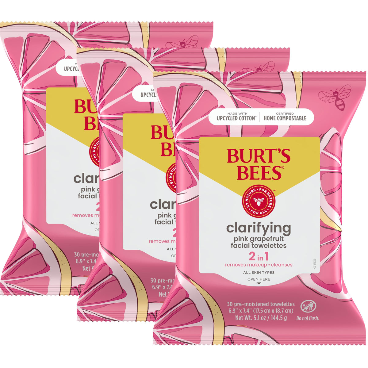 Burt's Bees front packaging showing pink grapefruit and hydrating claim