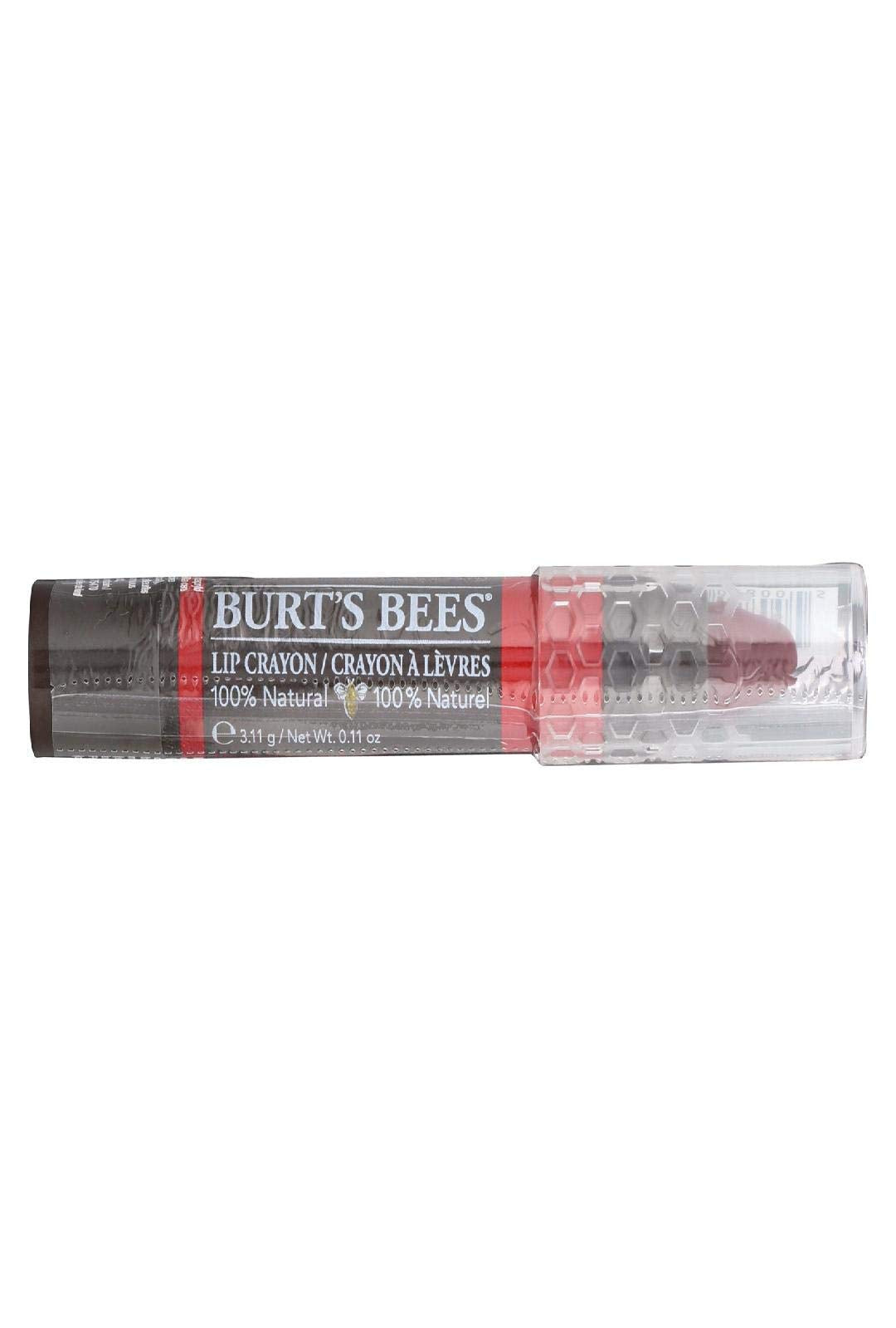 Burt's Bees front packaging showing three Napa Vineyard lip crayons and neat twist-up convenience