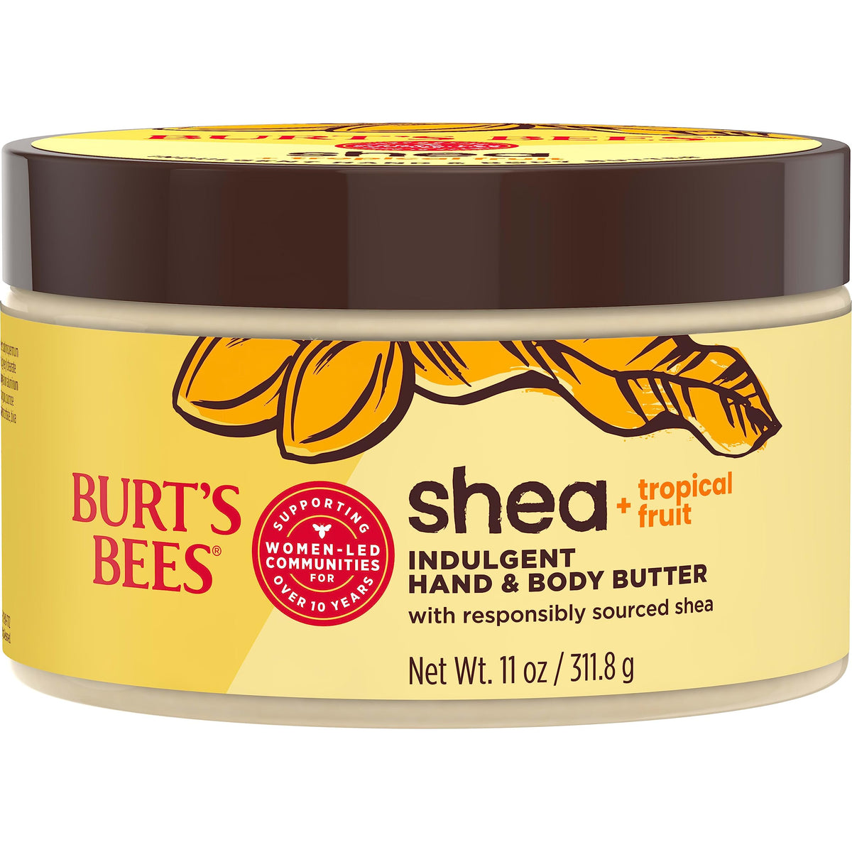 Burt's Bees front tub showing product branding and size benefit