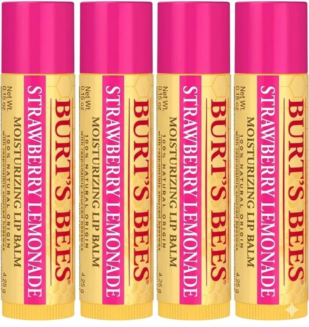 Burt's Bees front tube showing label and flavor, natural hydration on the go
