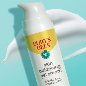 Burt's Bees gel cream spread on skin illustrating quick absorption benefit