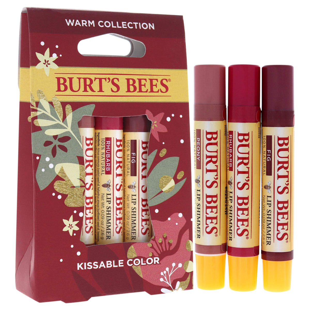 Burt's Bees applied on lips to show natural glossy color and hydration