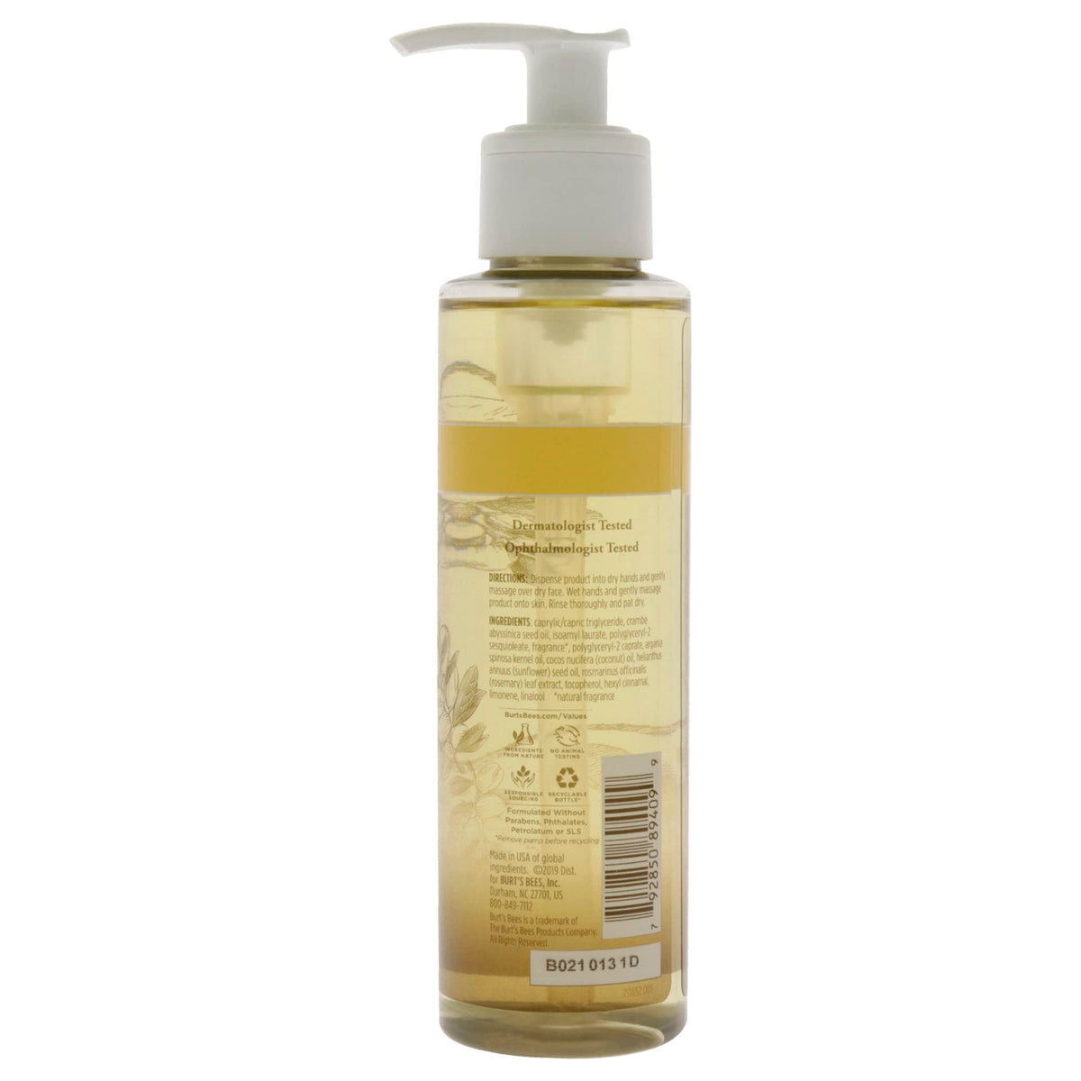 Burt's Bees cleansing oil being massaged into skin to dissolve makeup and hydrate