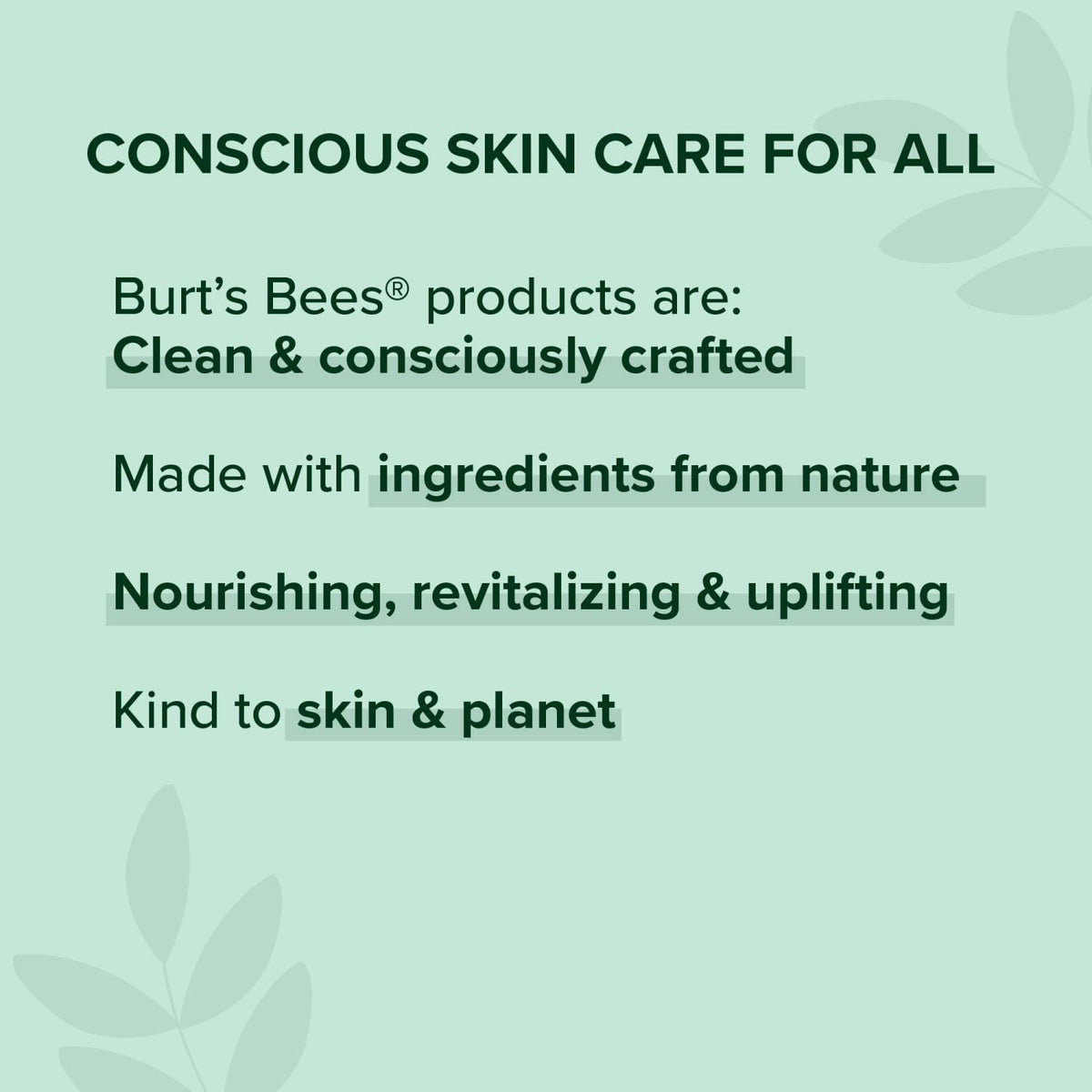 Burt's Bees milk and honey ingredient display emphasizing nourishment