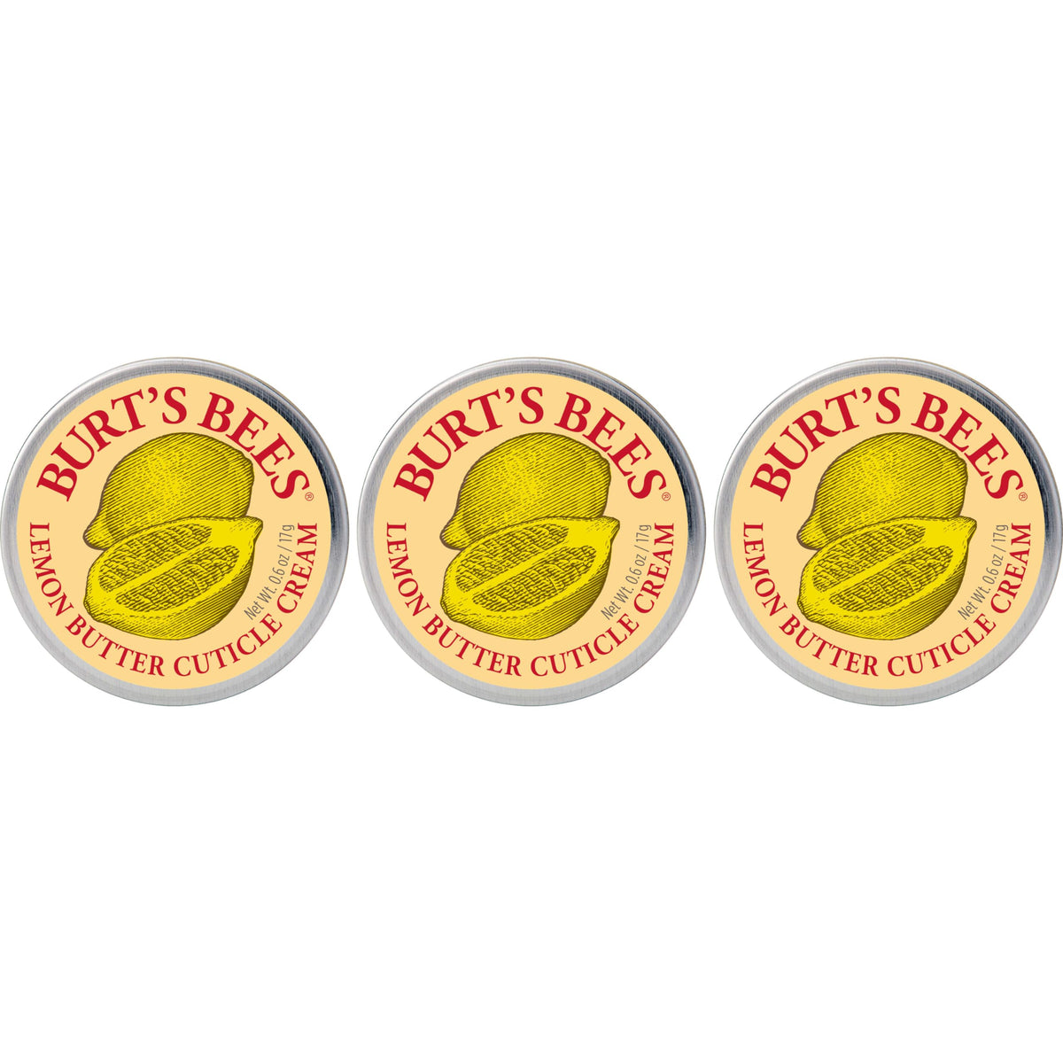 Burt's Bees front tin showing product branding and compact size for portability