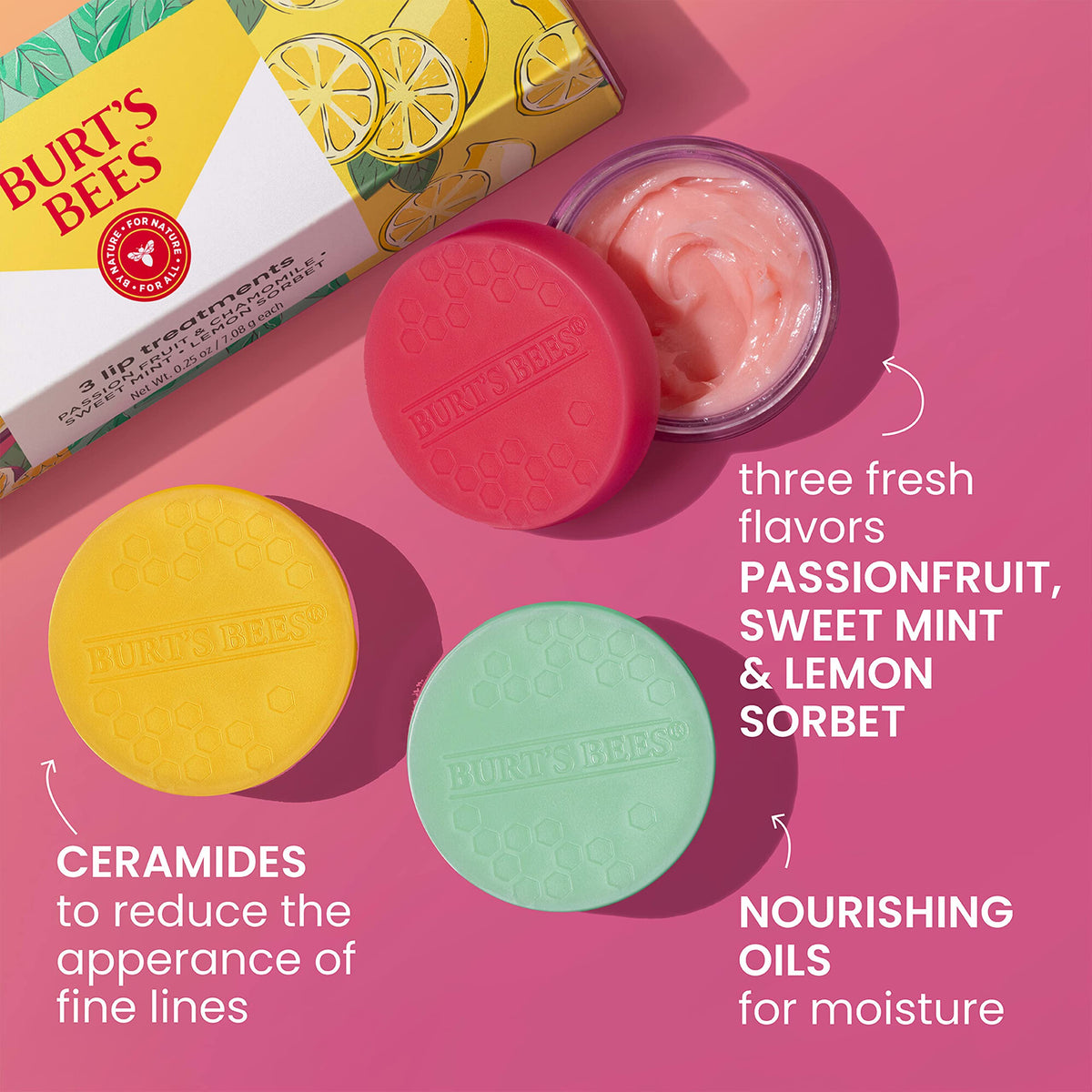 Burt's Bees Sweet Mint texture close-up showing shimmer and cooling feel