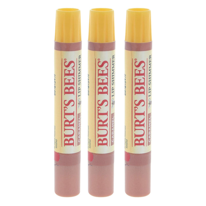 Burt's Bees Lip Shimmer Caramel front tube showing warm tint and moisturizing finish