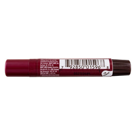Burt's Bees Plum Lip Shimmer tube held in hand showing compact travel size