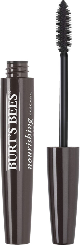 Burt's Bees mascara tube and wand detail highlighting easy application