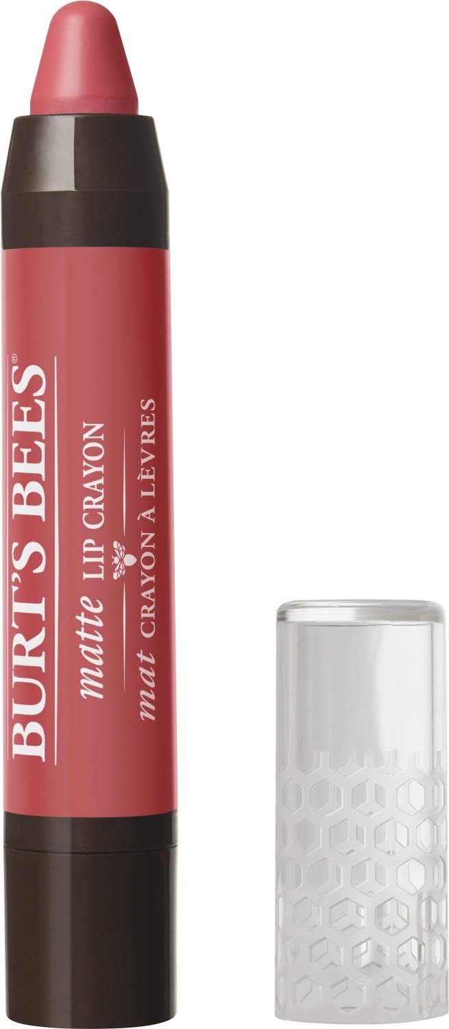 Burt's Bees front packaging showing coral-pink shade and recyclable benefit