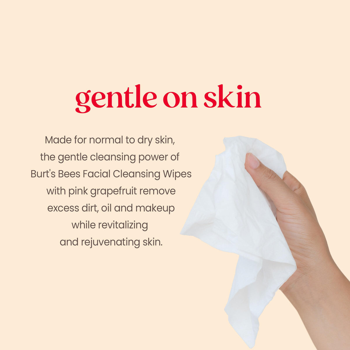 Burt's Bees packaging label highlighting natural-origin ingredients and benefits