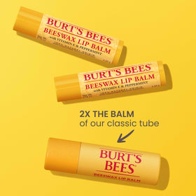 Burt's Bees paper tube close-up highlighting recyclable packaging and ease