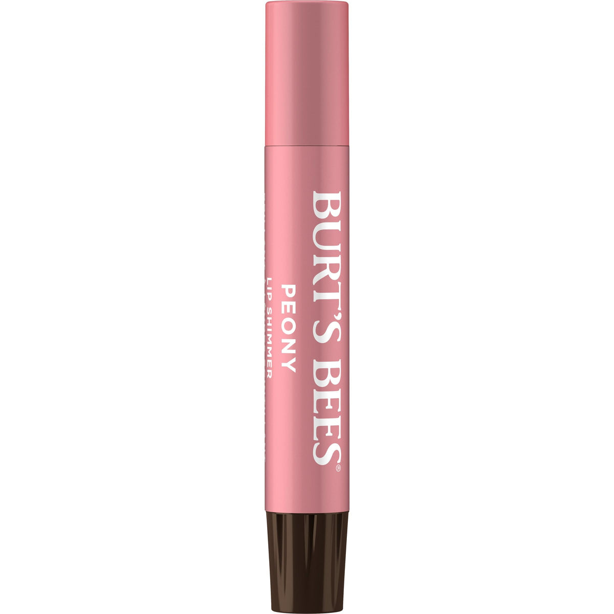 Burt's Bees open stick close-up revealing creamy texture and luminous finish benefit
