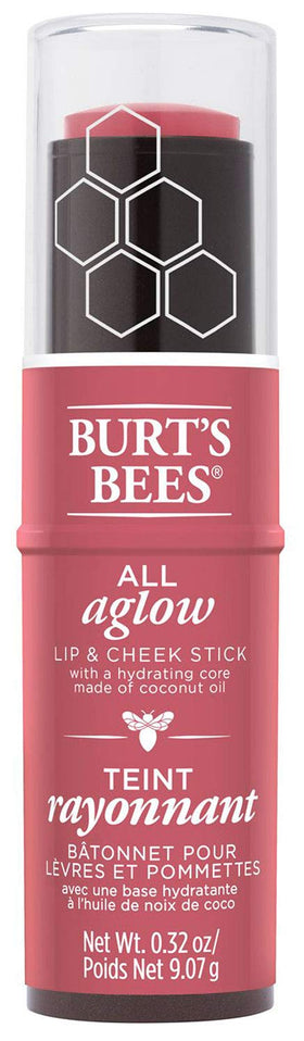Burt's Bees front packaging showing Peony Pool tint and compact stick for easy travel