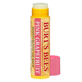 Burt's Bees pink grapefruit applied on hand demonstrating hydration and quick absorption