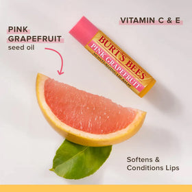 Burt's Bees pink grapefruit slipped in a pocket illustrating travel convenience and portability
