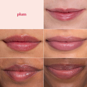 Burt's Bees four-pack arrangement displaying all Plum shimmer sticks