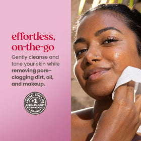 Burt's Bees before and after makeup removal showing clearer skin