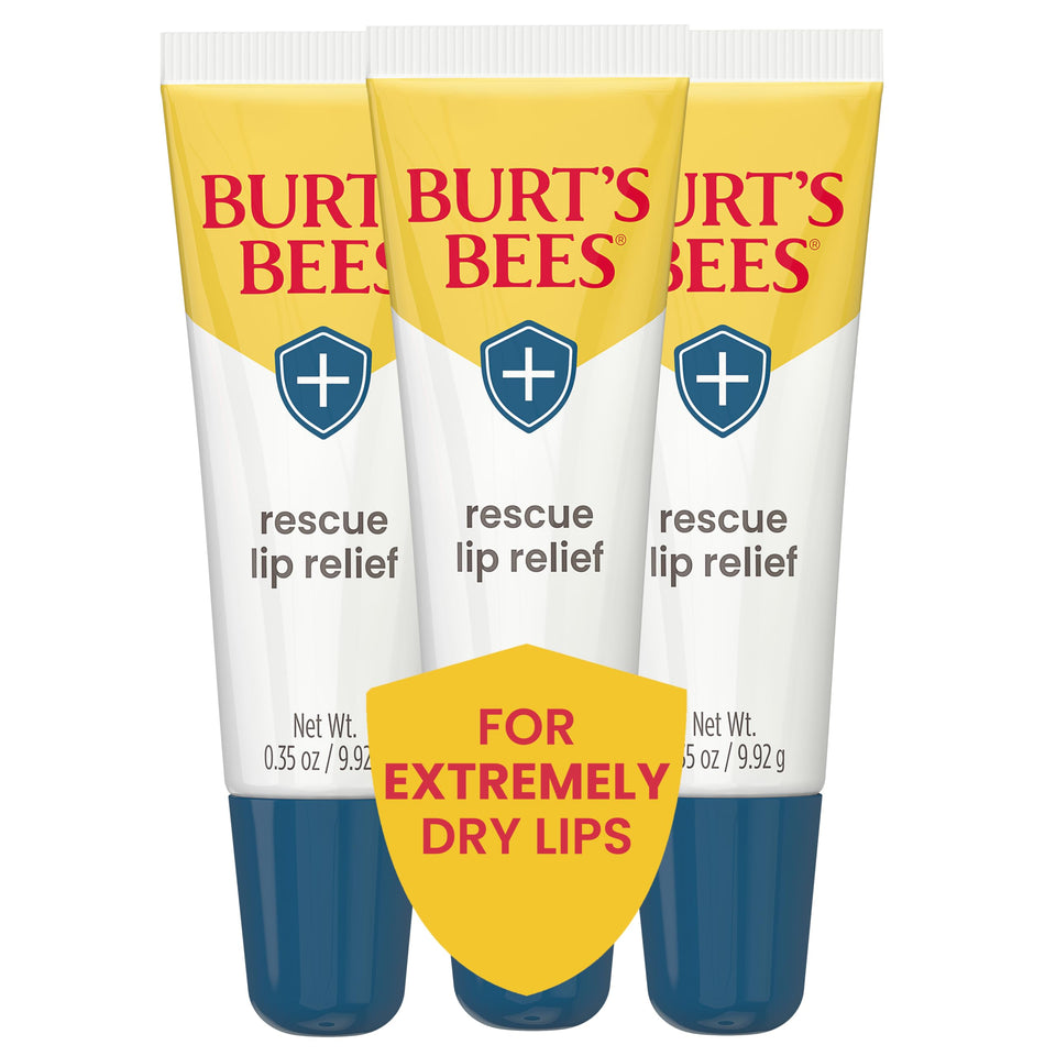 Burt's Bees front packaging showing Rescue Lip Relief for quick identification