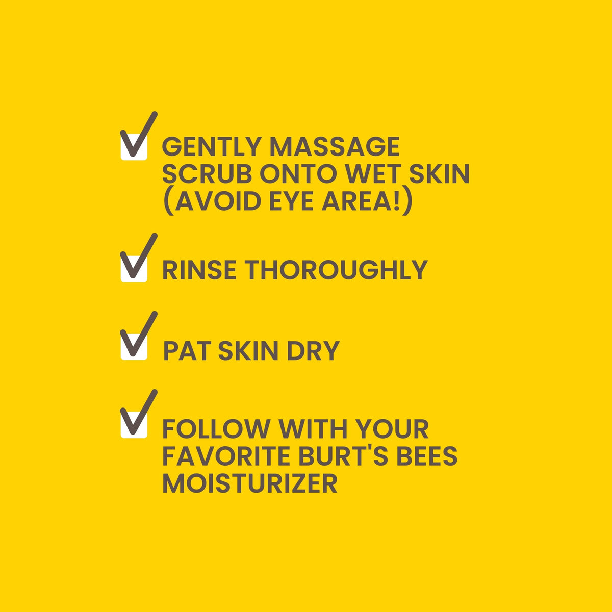 Burt's Bees scrub applied on hand demonstrating smooth application