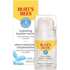 Burt's Bees front packaging of hydrating booster serum shows clean natural design and benefits