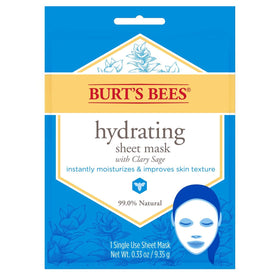 Burt's Bees single-use sheet mask unfolded ready for fast application