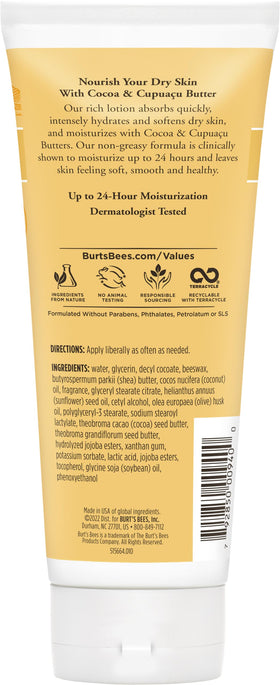 Burt's Bees 6 oz bottle beside everyday items to show travel-friendly size