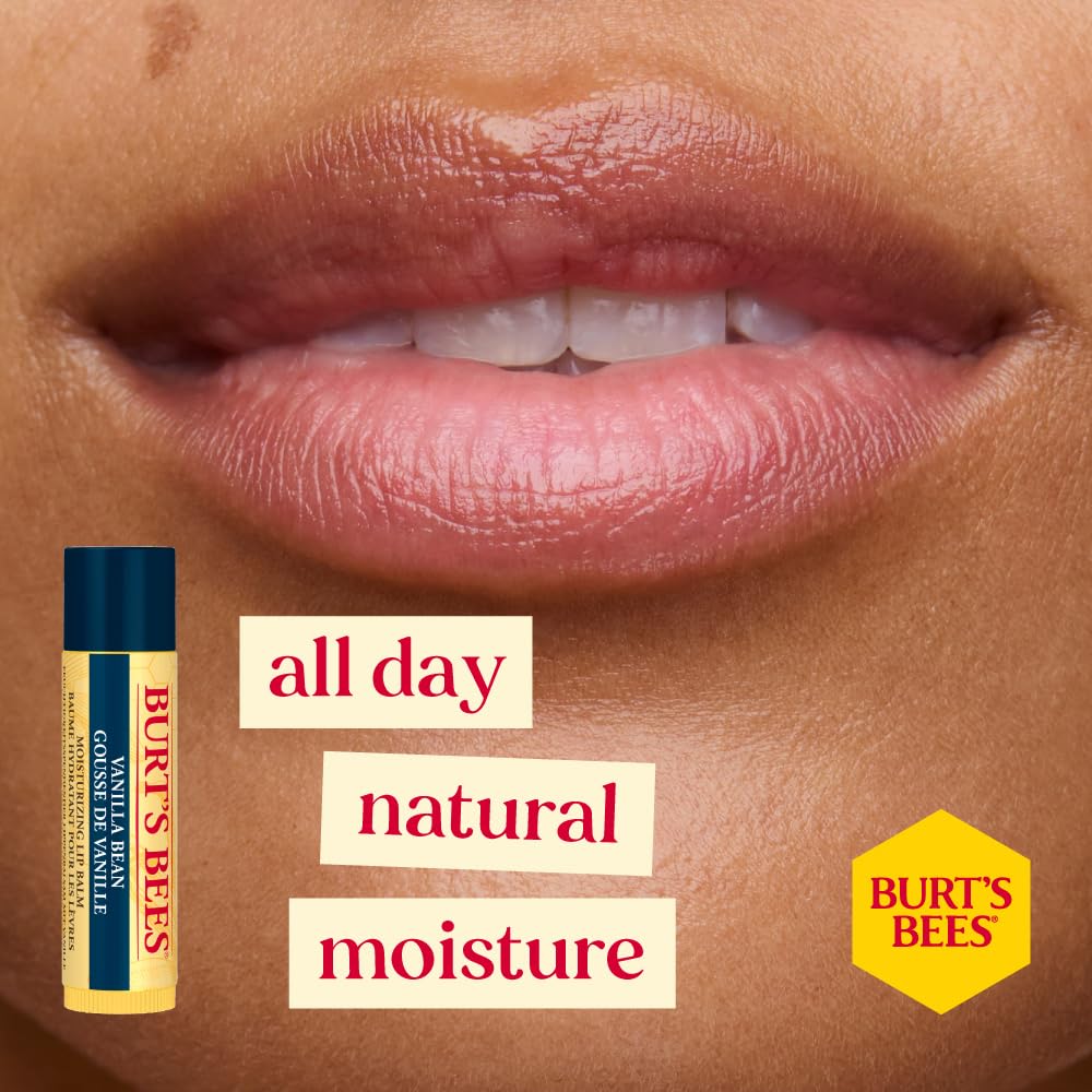 Burt's Bees lip balm texture on finger showing nourishing feel benefit