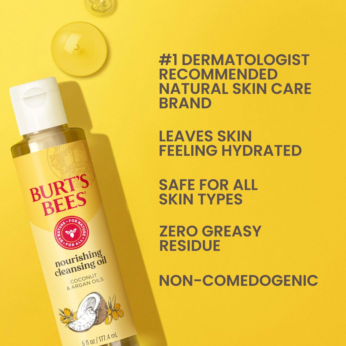 Burt's Bees oil texture on hand demonstrating lightweight glide and quick spread