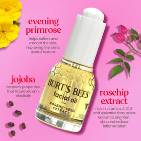 Burt's Bees oil texture on skin showing lightweight absorbency and glow