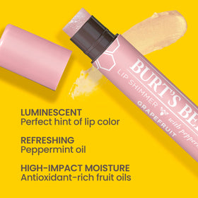 Burt's Bees texture swatch on skin revealing peachy glow and smooth finish